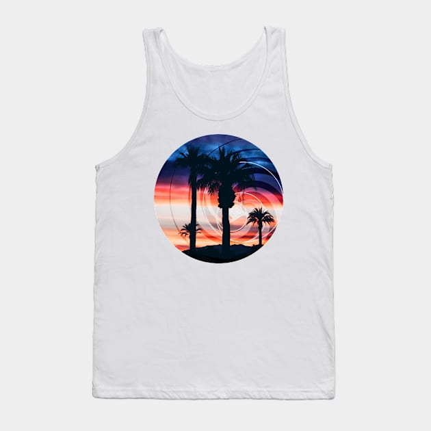 Palm Waves Tank Top by Arcuedes